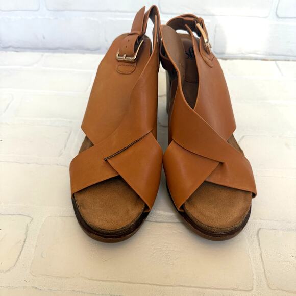 SOFFT Women's Cambry Brown Leather Block Heel Cross over Sandals sz 8.5 - Picture 5 of 7